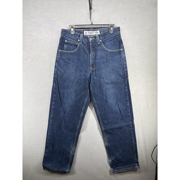 Anchor Blue Men's Baggy Loose Easy Jeans Size 32x32 Blue Denim Y2K Pants - Picture 1 of 7
